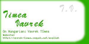 timea vavrek business card